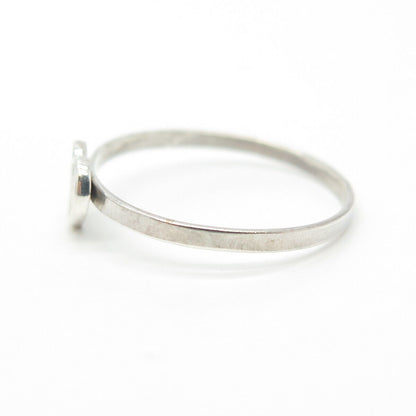 925 Sterling Silver Vintage Loving Heart Stackable Ring Size 7.5