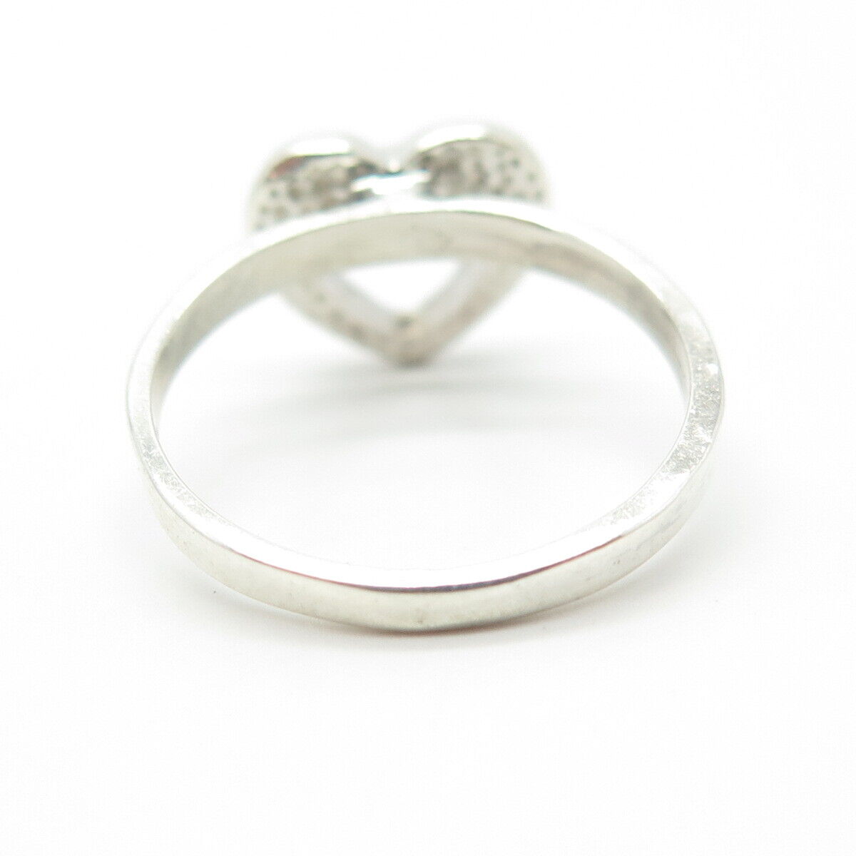 925 Sterling Silver Vintage Open Heart Ring Size 6.5