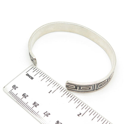 925 Sterling Silver Vintage Mexico Maze Adjustable Cuff Bracelet 7"
