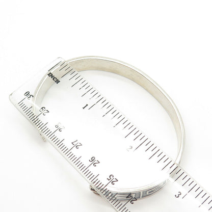 925 Sterling Silver Vintage Mexico Maze Adjustable Cuff Bracelet 7"