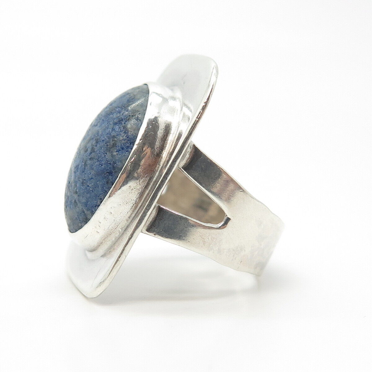 925 Sterling Silver Vintage BWS Real Lapis Lazuli Gem Statement Ring Size 6.5