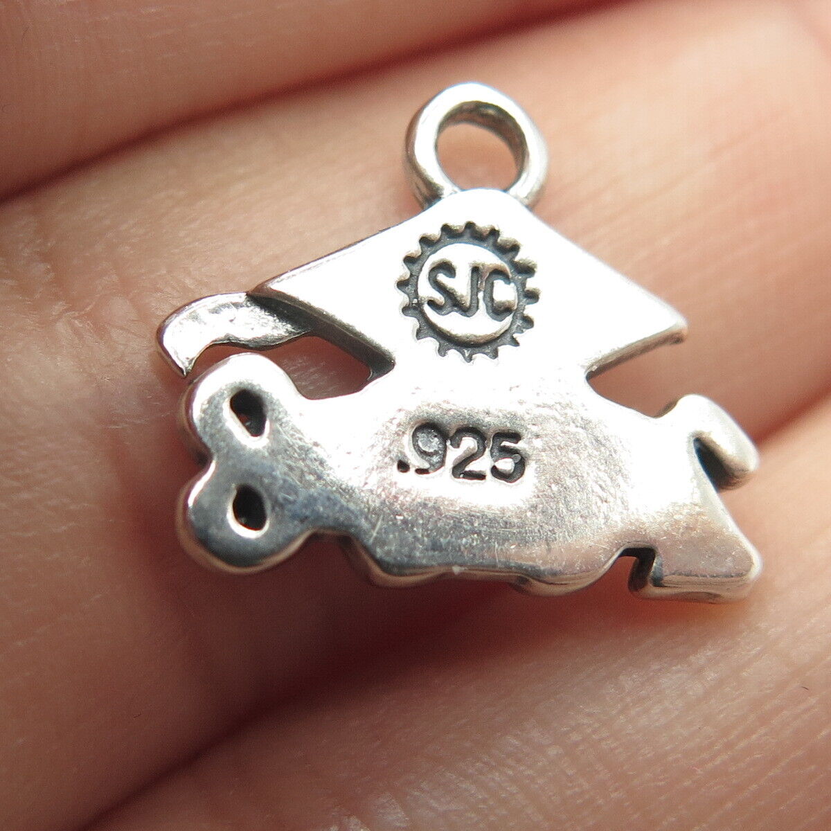 925 Sterling Silver Vintage "2008" Graduation Cap Charm Pendant