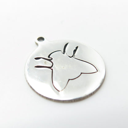 925 Sterling Silver USA Two In Town Fly Charm Pendant