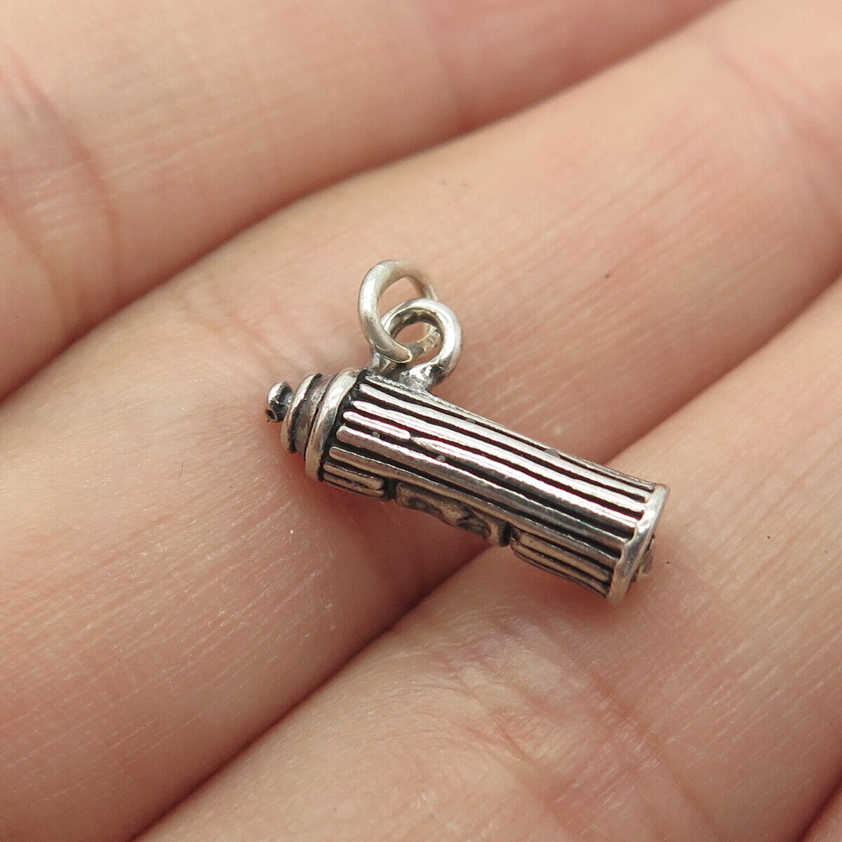 925 Sterling Silver Vintage 3-D Engraved "Hair Spray" Charm Pendant