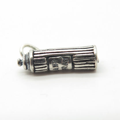 925 Sterling Silver Vintage 3-D Engraved "Hair Spray" Charm Pendant