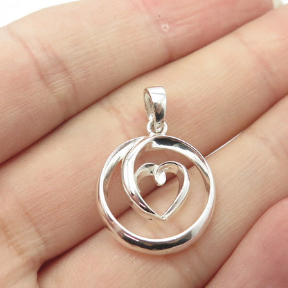 925 Sterling Silver Open Heart Pendant