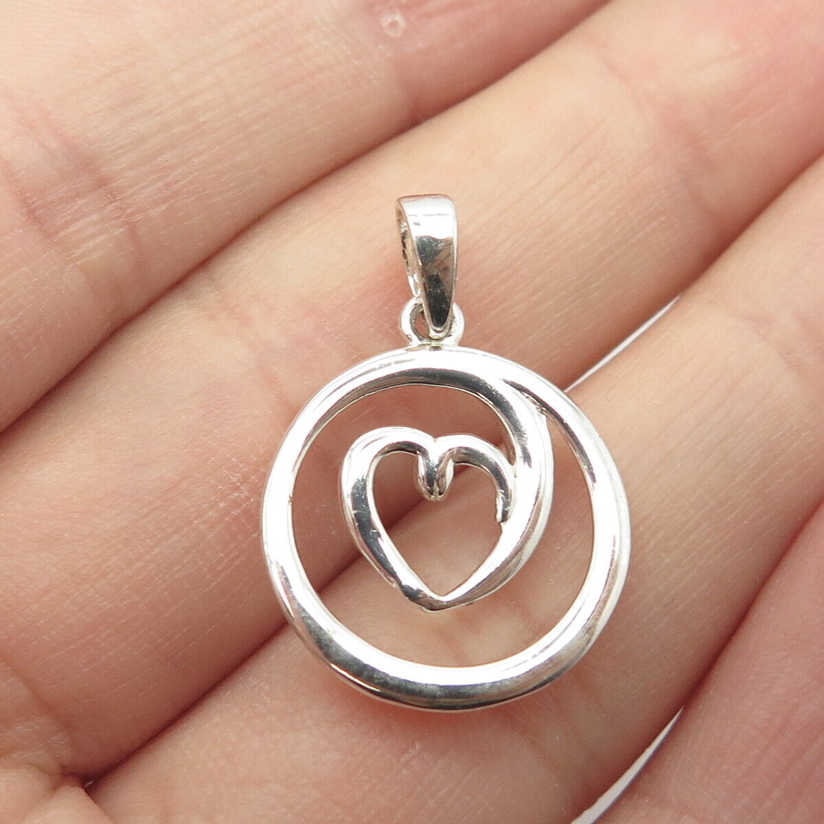 925 Sterling Silver Open Heart Pendant