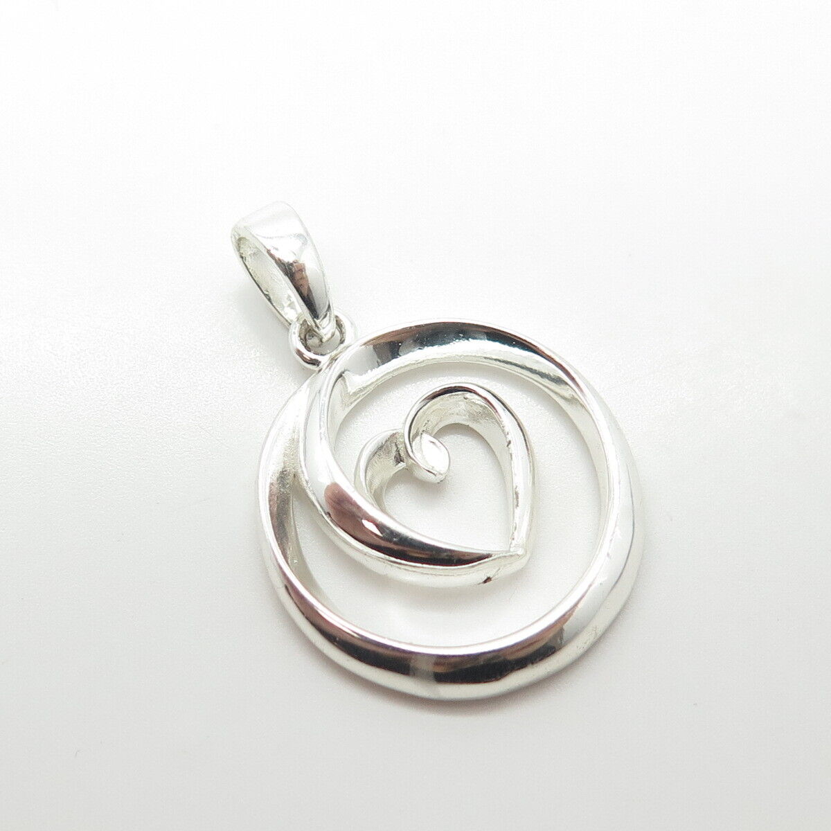 925 Sterling Silver Open Heart Pendant