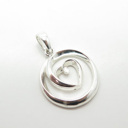 925 Sterling Silver Open Heart Pendant