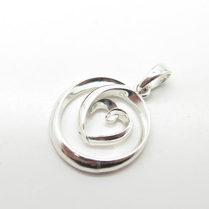 925 Sterling Silver Open Heart Pendant