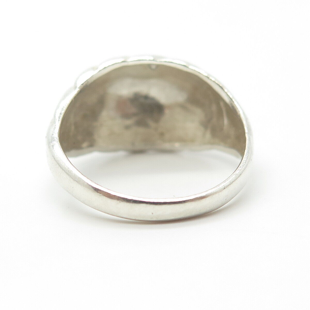 925 Sterling Silver Vintage Puffy Ribbed Dome Ring Size 6.75