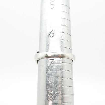 925 Sterling Silver Vintage Puffy Ribbed Dome Ring Size 6.75