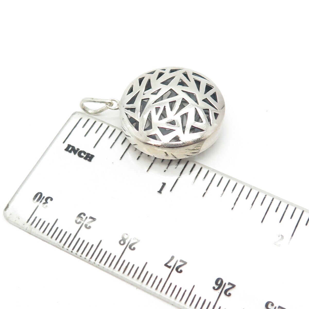 925 Sterling Silver Vintage Ornate 3D Pendant