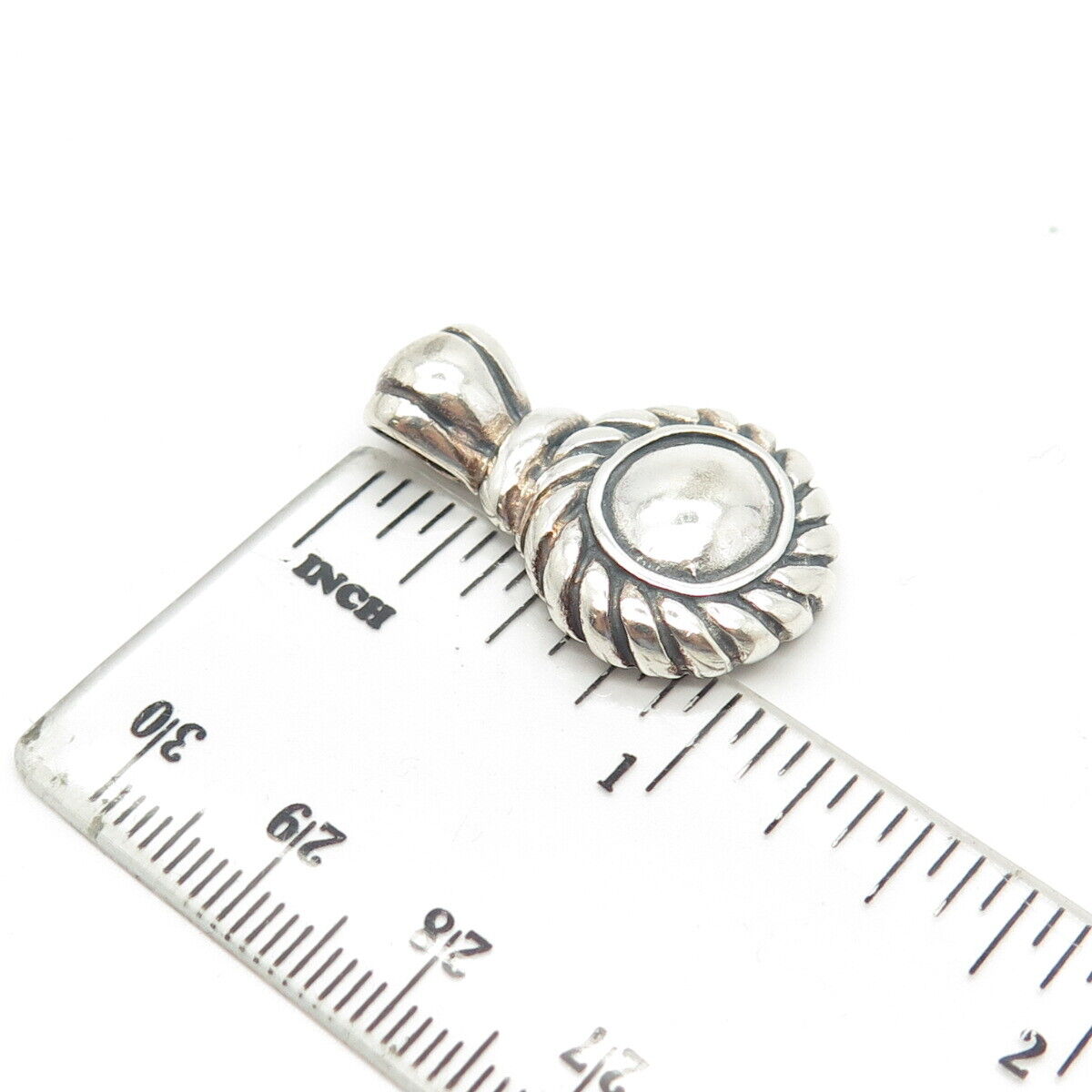 925 Sterling Silver Vintage ATI Mexico Twisted Rope Pendant