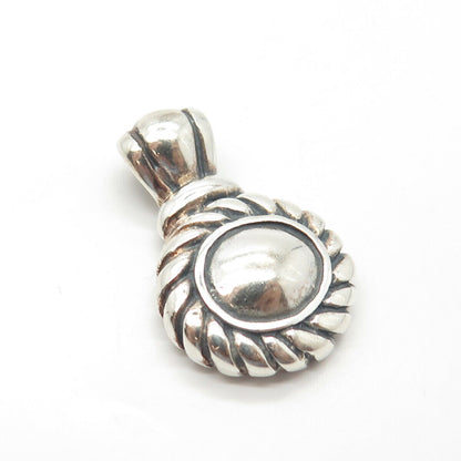 925 Sterling Silver Vintage ATI Mexico Twisted Rope Pendant