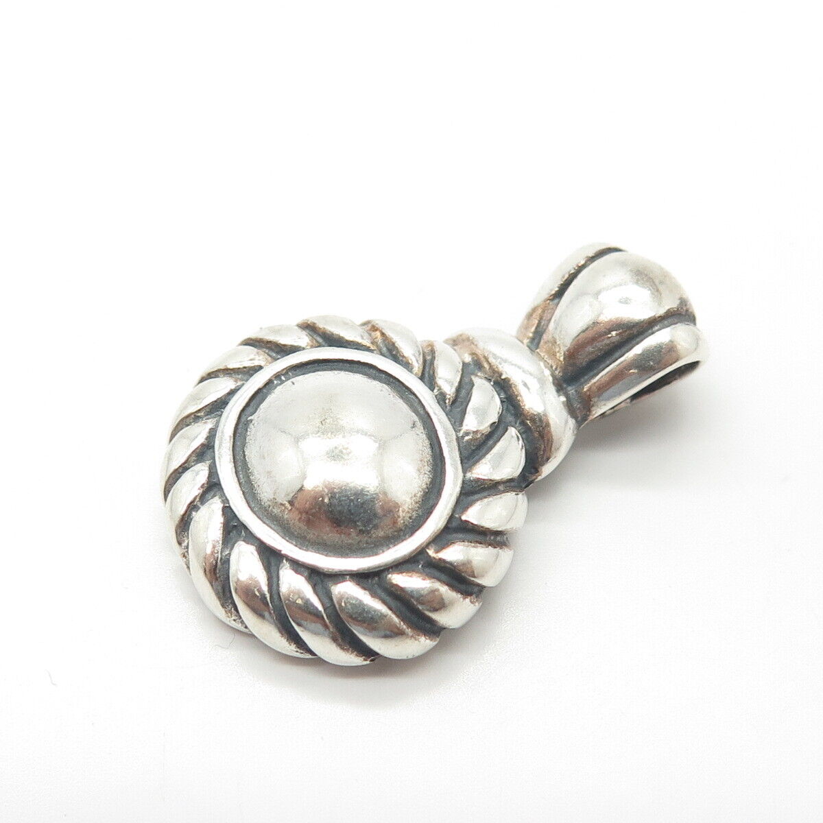 925 Sterling Silver Vintage ATI Mexico Twisted Rope Pendant