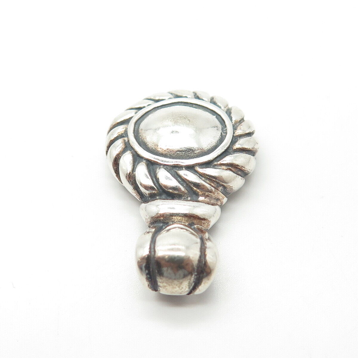 925 Sterling Silver Vintage ATI Mexico Twisted Rope Pendant