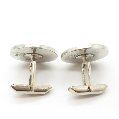 925 Sterling Silver 2-Tone Vintage Real Azurite Inlay Metales Casados Cufflinks