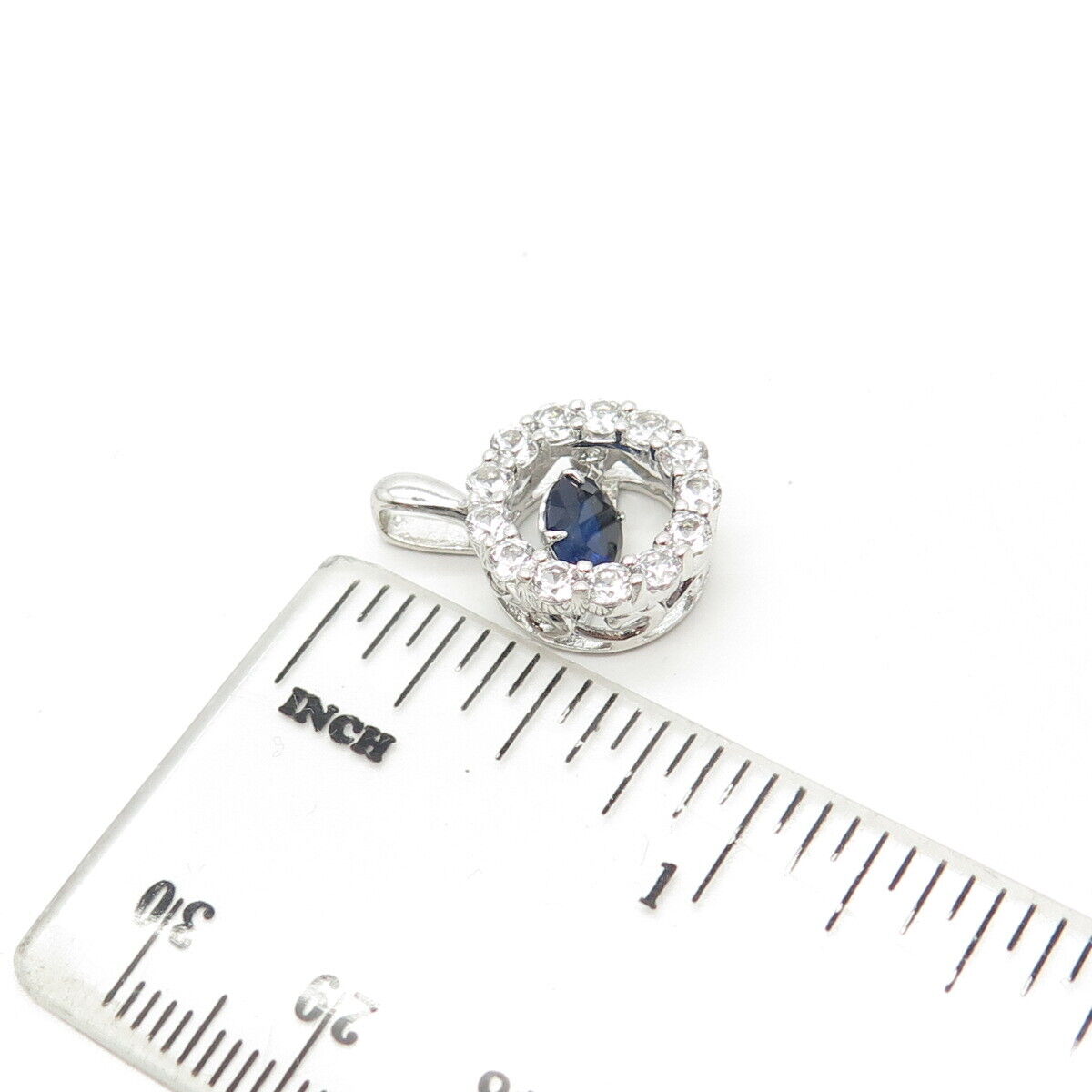 925 Sterling Silver Lab-Created Sapphire & White Topaz Circle of Life Pendant