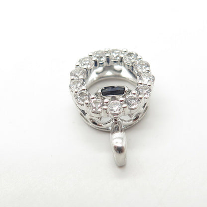 925 Sterling Silver Lab-Created Sapphire & White Topaz Circle of Life Pendant