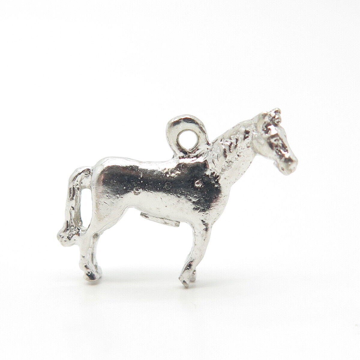 925 Sterling Silver Vintage Wild Horse 3D Charm Pendant