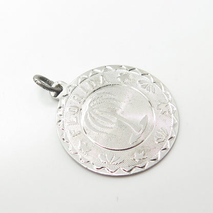 925 Sterling Silver Vintage SAS Florida Sunshine State Round Charm Pendant