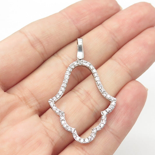 925 Sterling Silver C Z Hamsa Amulet Pendant