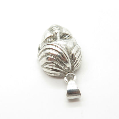 925 Sterling Silver Vintage White C Z Boy Doll Head Pendant