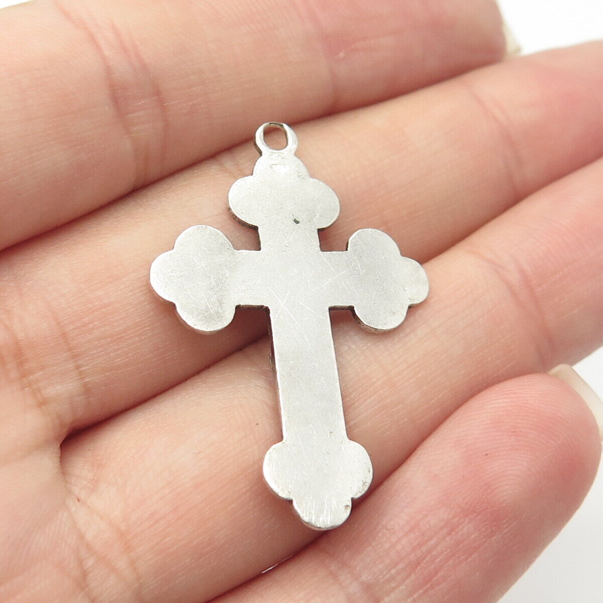 925 Sterling Silver Vintage Crucifix Cross Religious Pendant