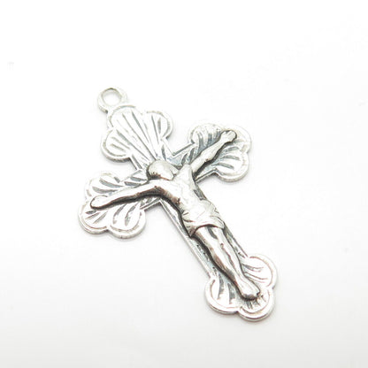 925 Sterling Silver Vintage Crucifix Cross Religious Pendant