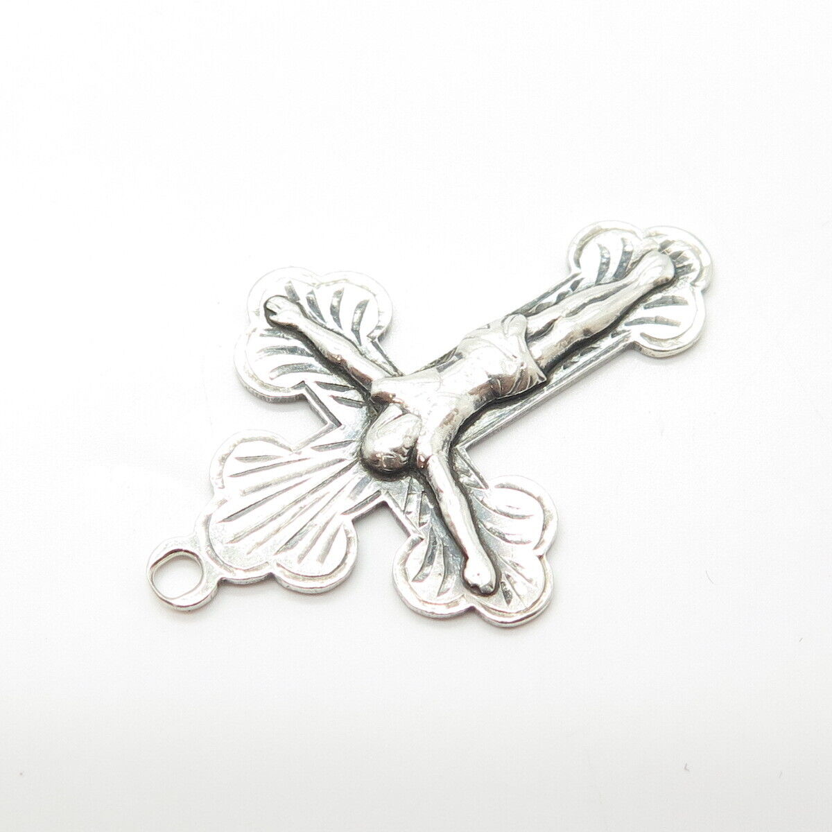 925 Sterling Silver Vintage Crucifix Cross Religious Pendant