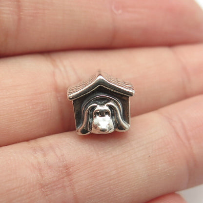 925 Sterling Silver PANDORA Enamel Doghouse Charm