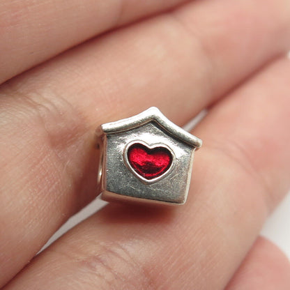 925 Sterling Silver PANDORA Enamel Doghouse Charm