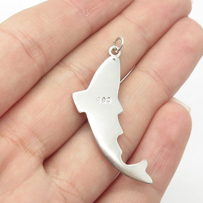 900 Silver Vintage Scaly Fish Charm Pendant