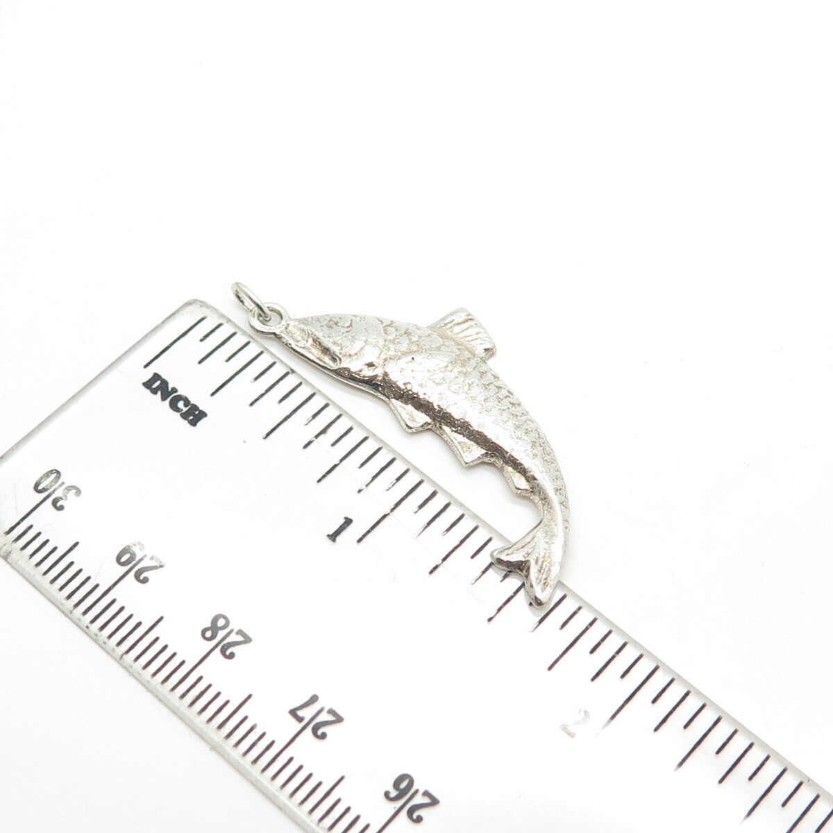 900 Silver Vintage Scaly Fish Charm Pendant