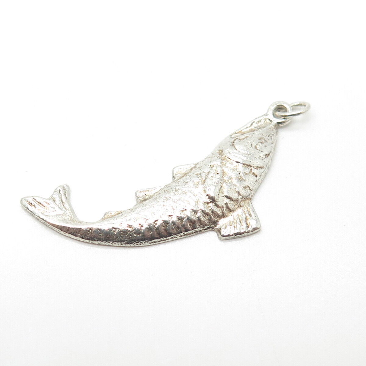 900 Silver Vintage Scaly Fish Charm Pendant