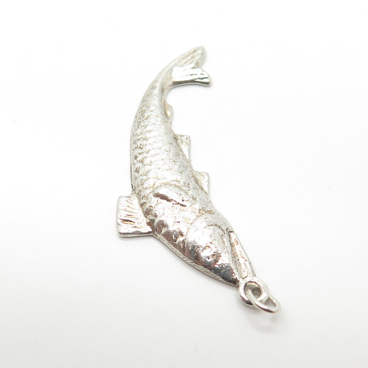 900 Silver Vintage Scaly Fish Charm Pendant