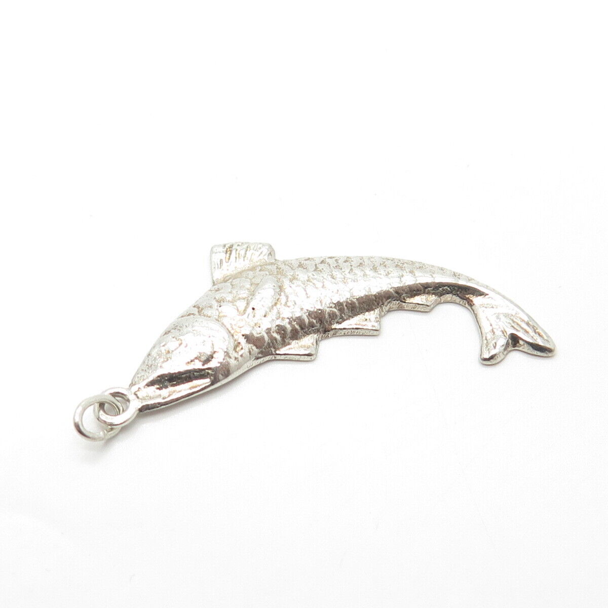 900 Silver Vintage Scaly Fish Charm Pendant