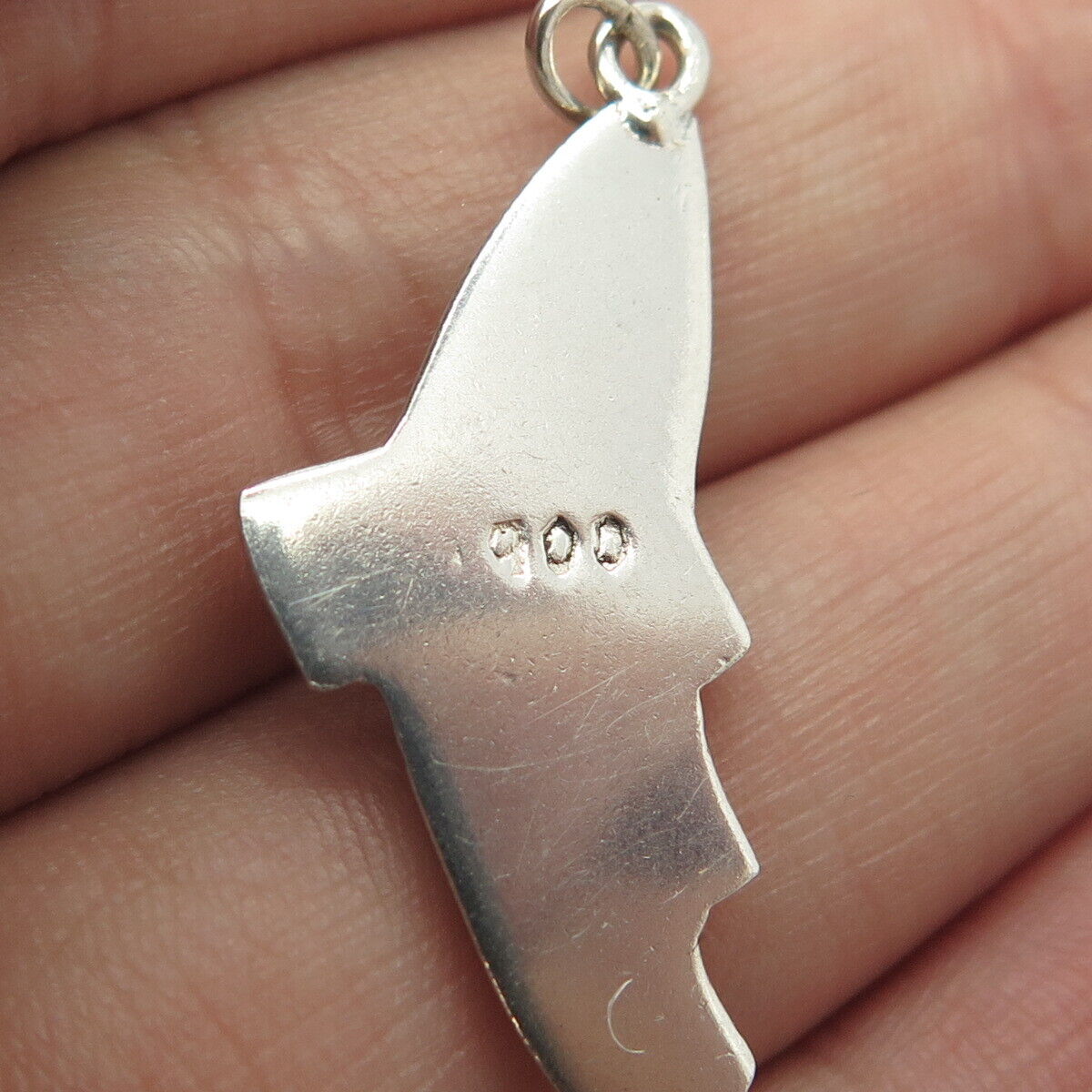 900 Silver Vintage Scaly Fish Charm Pendant