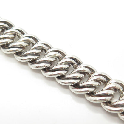 900 Coin Silver Vintage Cable Link Bracelet 7.25"