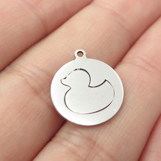 925 Sterling Silver USA Two In Town Duck Bath Toy Charm Pendant