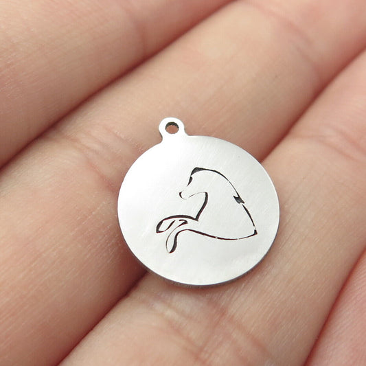 925 Sterling Silver USA Two In Town Jumping Horse Charm Pendant