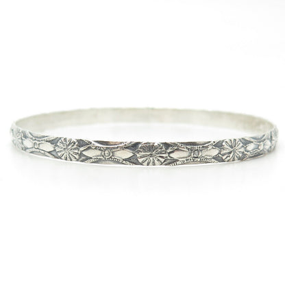 925 Sterling Silver Antique Art Deco BEAU Ornate Bangle Bracelet 8"