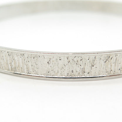 800 Silver Vintage Textured Bangle Bracelet 8.25"