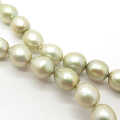 925 Sterling Silver Real Pearl Ball Chain Necklace 16"