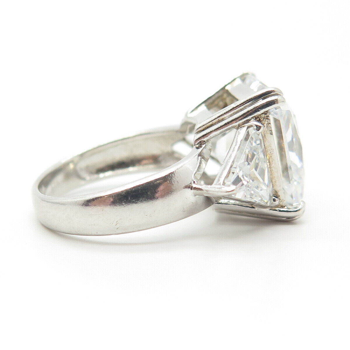 925 Sterling Silver Princess-Cut C Z Ring Size 6.25