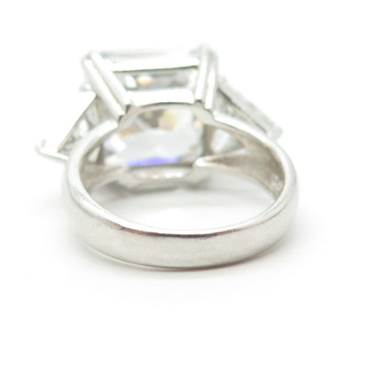 925 Sterling Silver Princess-Cut C Z Ring Size 6.25