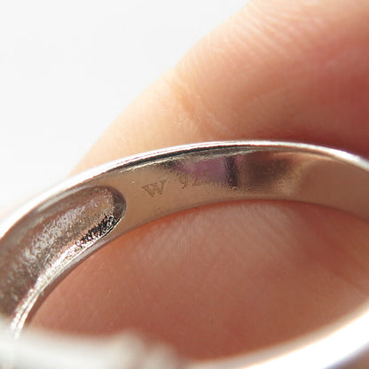 925 Sterling Silver Princess-Cut C Z Ring Size 6.25