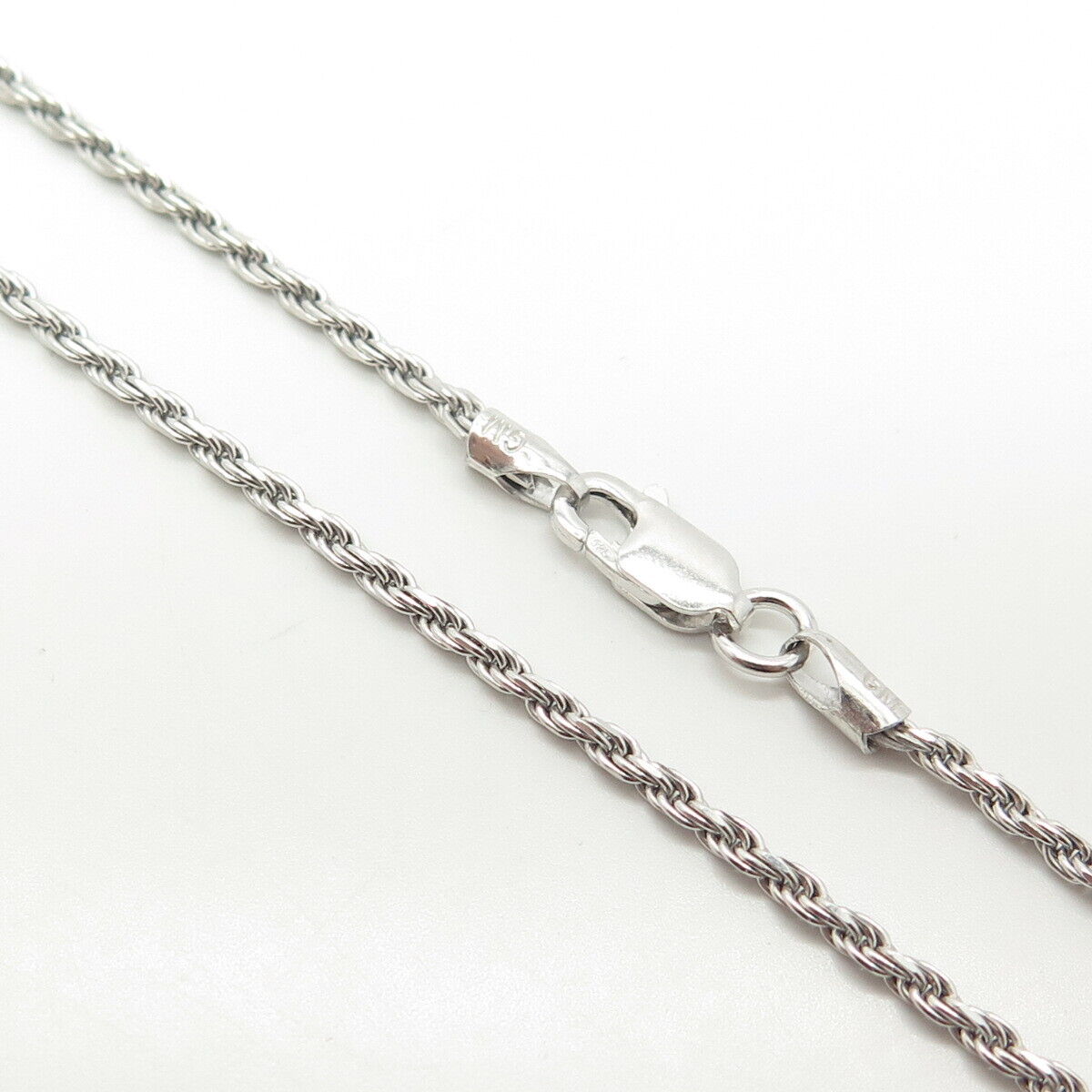 925 Sterling Silver Italy Twisted Rope Chain Necklace 18"