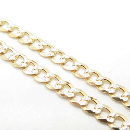 925 Sterling Silver Gold Plated Italy P.Lux Diamond-Cut Cuban Chain Necklace 18"